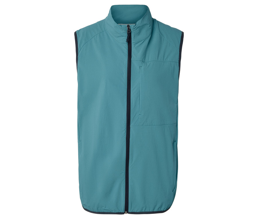 Veste bleu clair avec fermeture éclair intégrale.