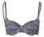 Soutien-gorge gris avec broderie florale.