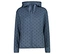 Sweat à capuche bleu clair avec fermeture éclair, orné d'un motif subtil.