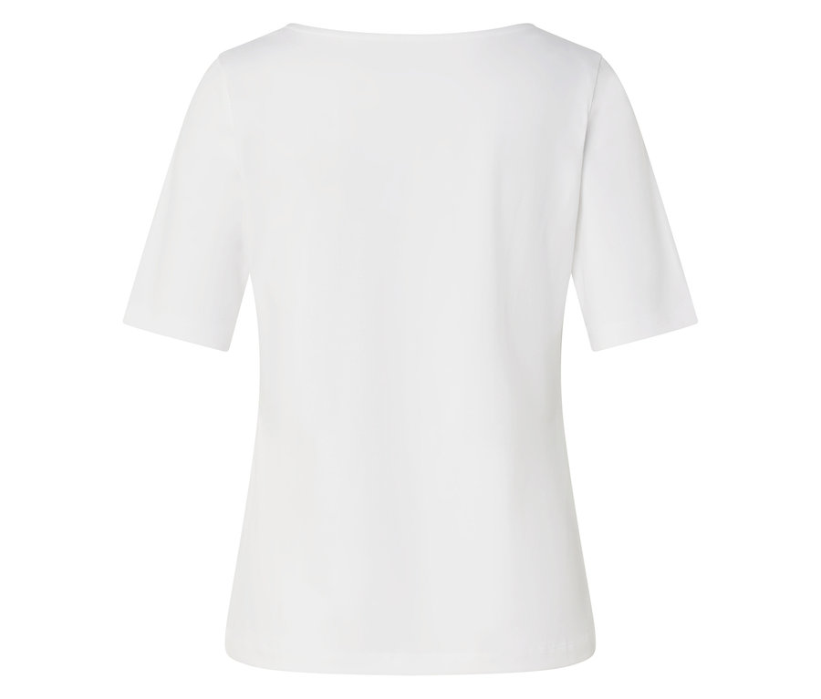 T-shirt blanc à manches courtes et encolure en U.