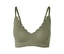 Soutien-gorge confort bonded kaki avec bords festonnés et bretelles réglables.