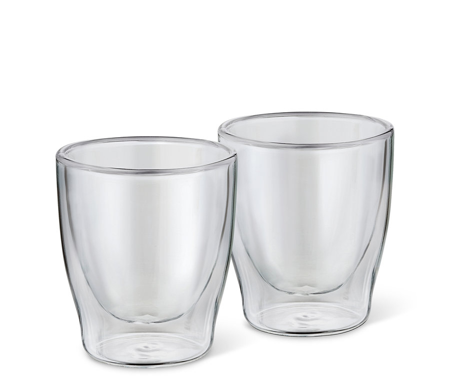 Deux verres à double paroi pour expresso.