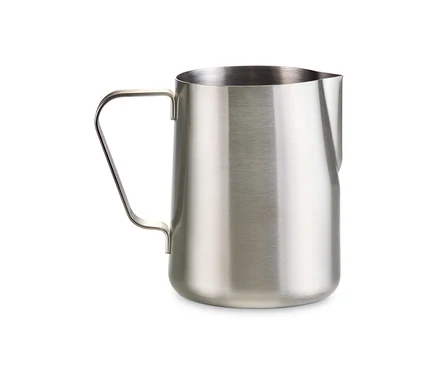 Petit pichet à lait en acier inoxydable.