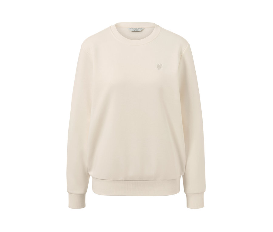 Sweat-shirt couleur crème avec broderie.