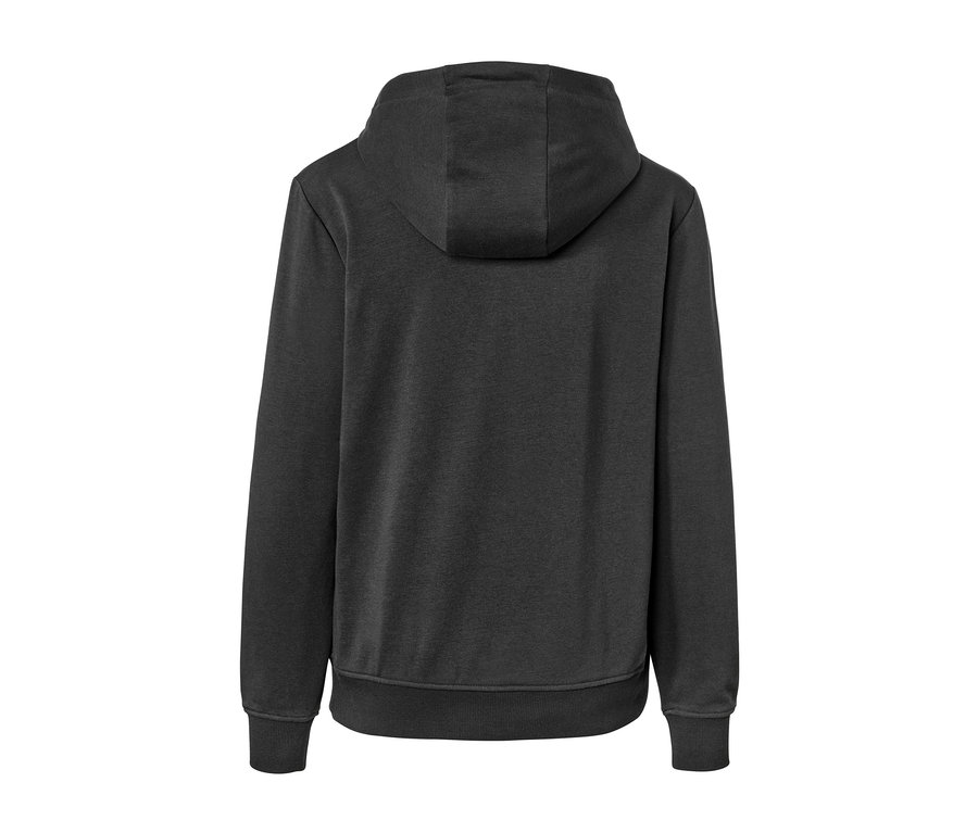 Vue arrière d'un sweat à capuche anthracite.
