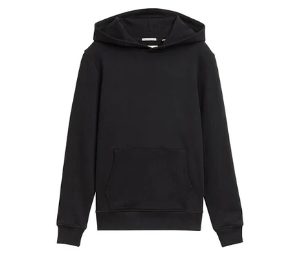 Sweat à capuche noir avec poche kangourou.