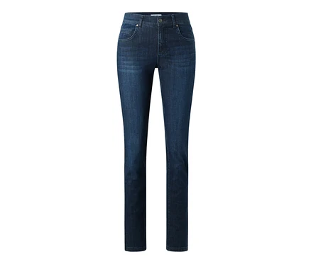 Jean Angels « Cici » coupe étroite bleu foncé avec fermeture boutonnée et poches.