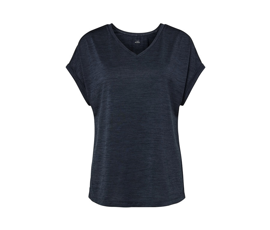 T-shirt technique bleu à manches courtes.