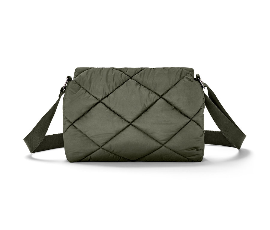 Sac matelassé à bandoulière olive.