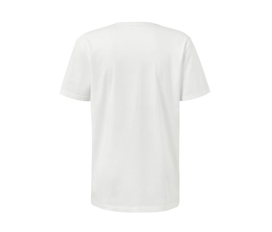 Vue arrière de 2 T-shirts à encolure ronde blancs.