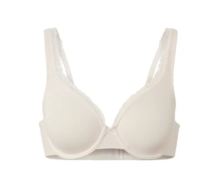 Soutien-gorge à armatures crème.