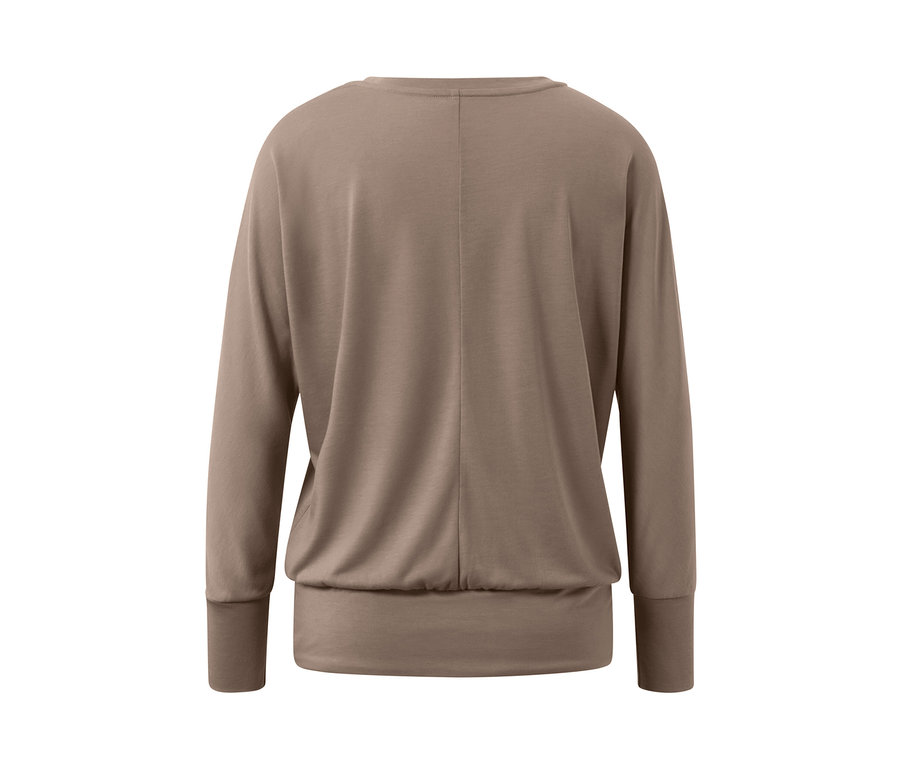 T-shirt de sport et de yoga taupe vu de dos.