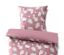 Parure de lit en microfibre rose fané avec motif floral, taille standard.