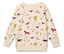 Sweat-shirt crème à motifs de chevaux, de fers à cheval et d'étoiles.