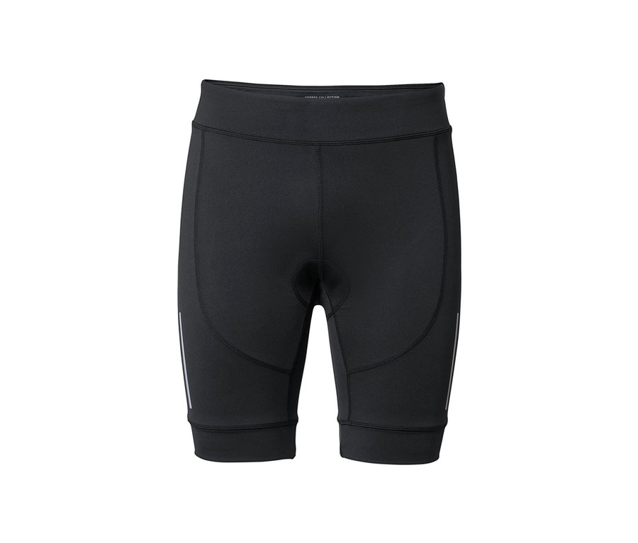 Cuissard de vélo noir sur fond blanc.