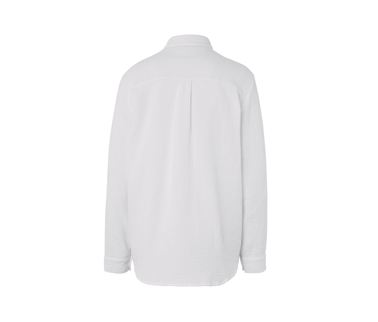 Vue arrière d'un chemisier en mousseline blanc.