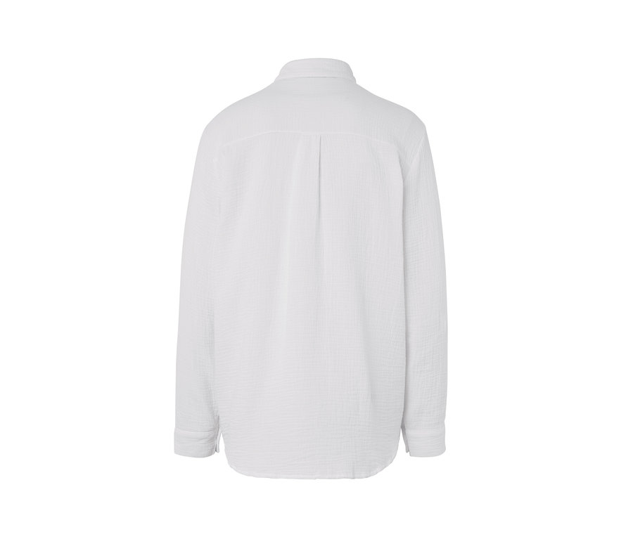 Vue arrière d'un chemisier en mousseline blanc.