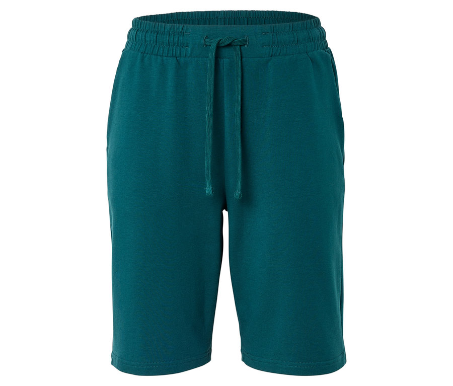 Gros plan sur un short turquoise avec cordon de serrage.