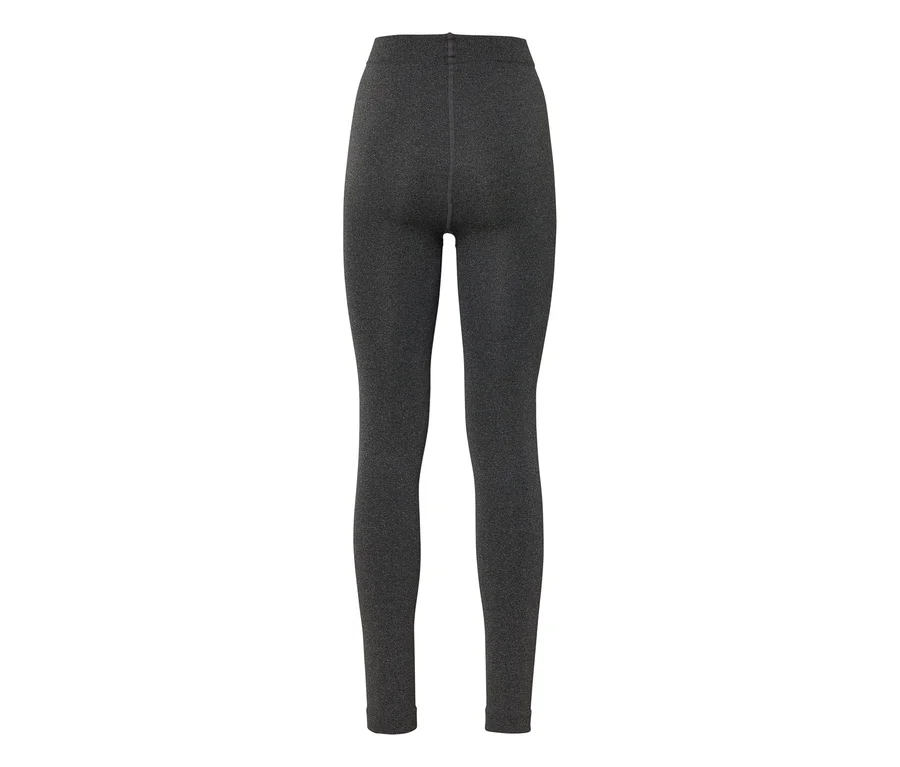 Legging long gris foncé chiné, vu de dos sur fond blanc.