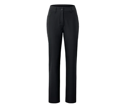 Pantalon noir avec fermeture boutonnée et zippée, doté de deux poches avant.