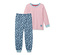Haut rouge-blanc à rayures <br>Pantalon bleu fleuri