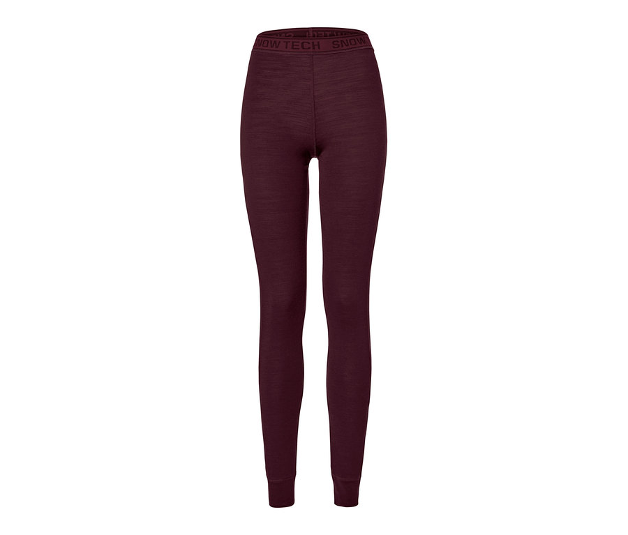 Caleçon long technique rouge avec laine mérinos.