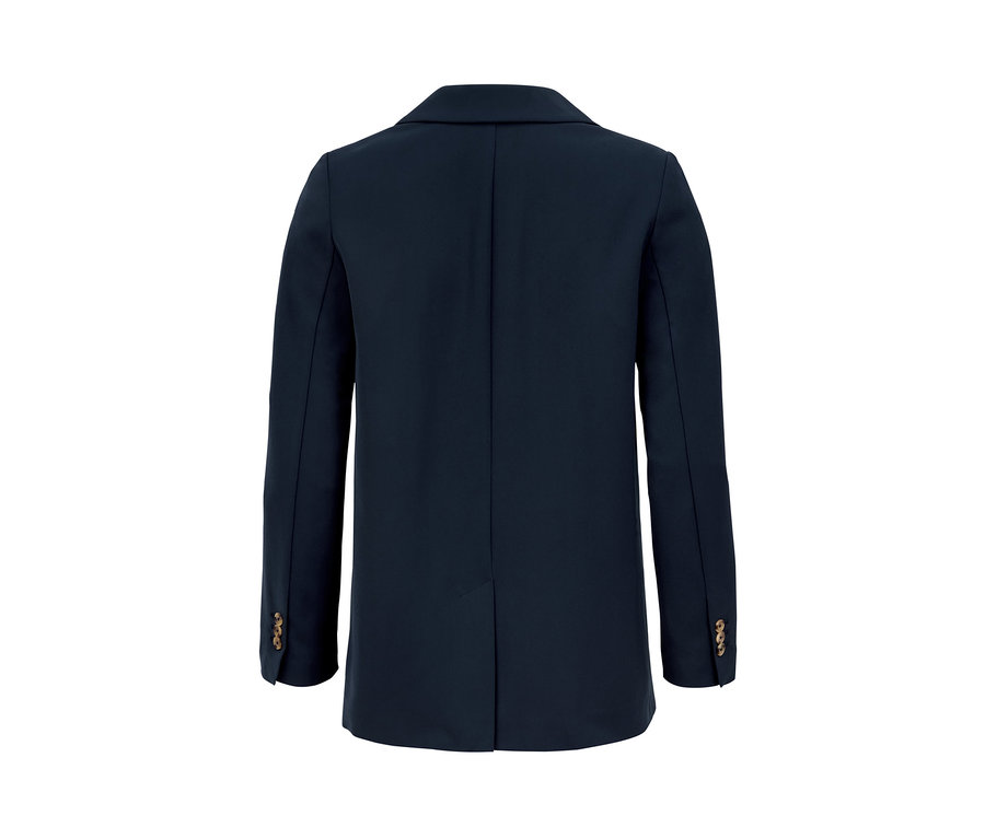 Détail du dos d'un blazer en toile.