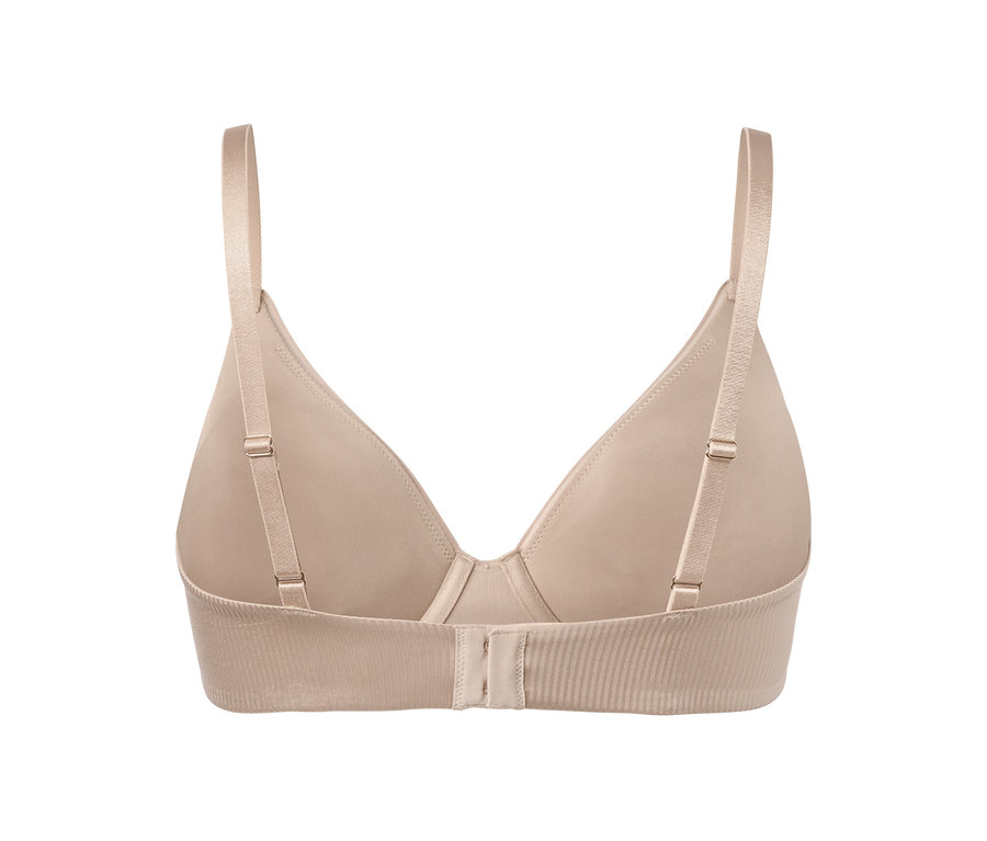 Vue arrière d'un soutien-gorge à armatures beige.