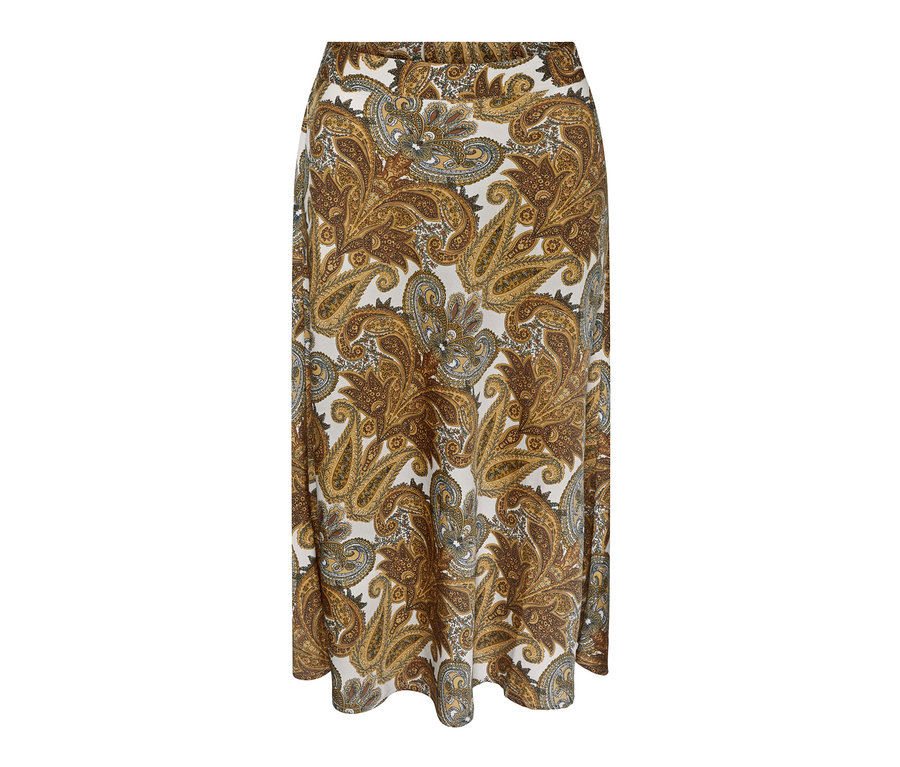 Jupe mi-longue à imprimé.