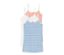 Trois maillots de corps bleus pour filles.