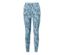 Legging de sport réversible bleu sur fond blanc.