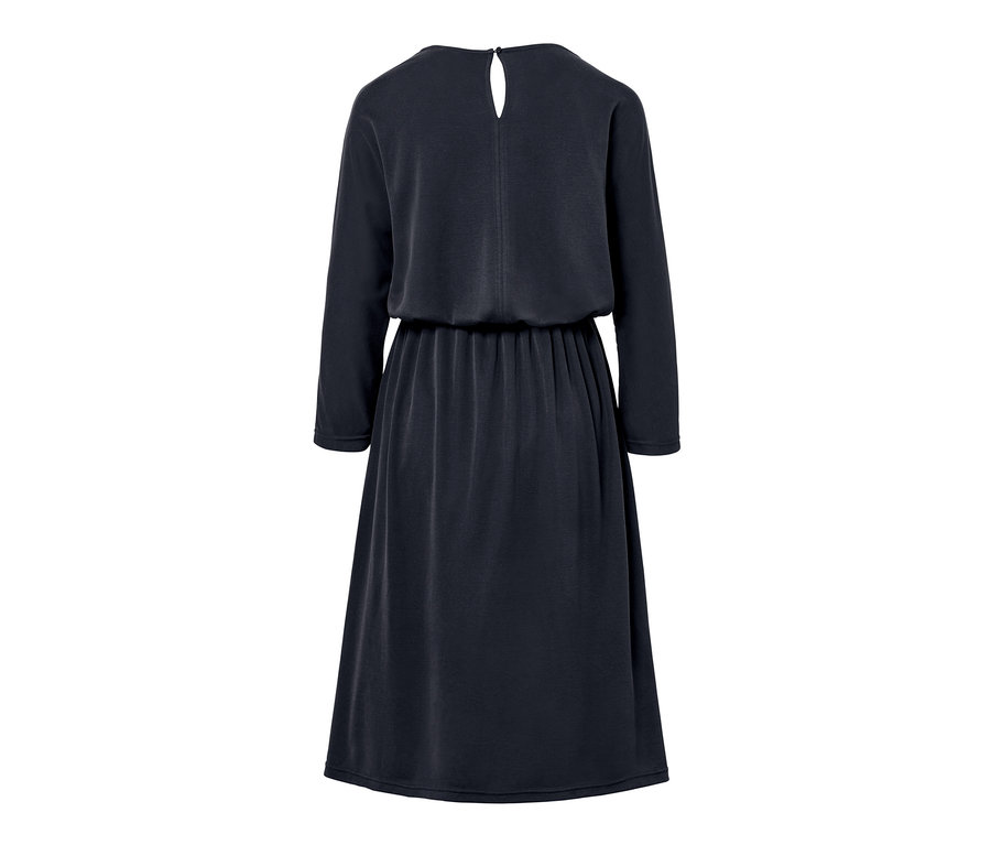 Robe en jersey piqué bleu marine vue de dos.