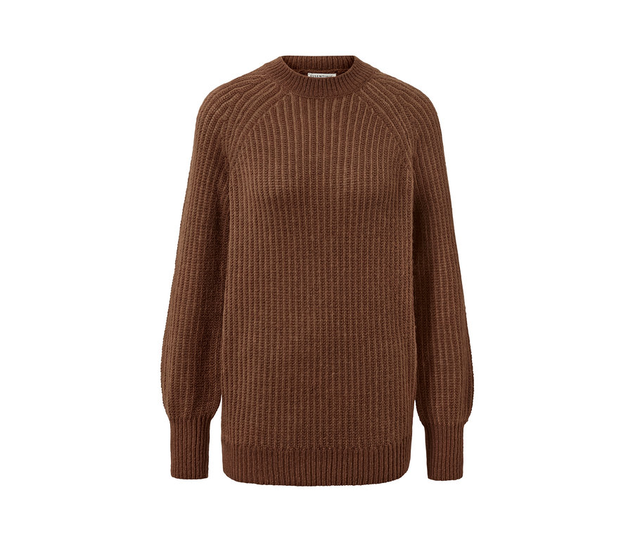 Pull en maille cognac.