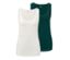 Deux tops, un vert et un blanc cassé.