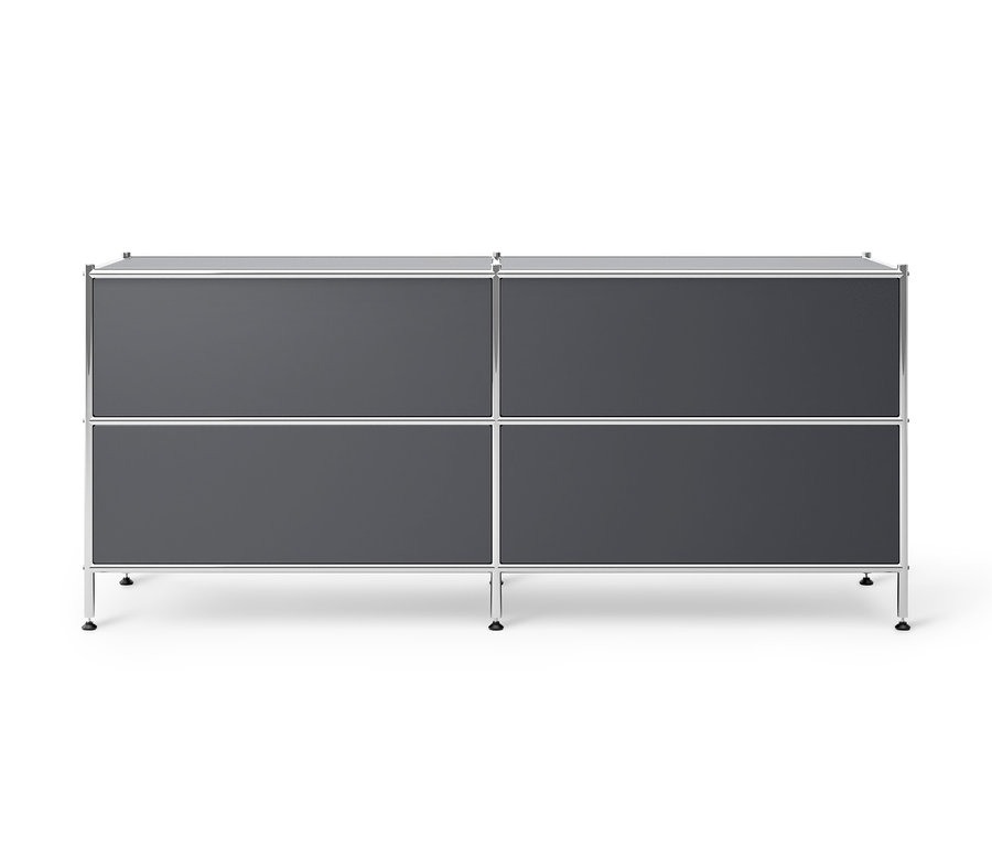 Meuble bas en métal « CN3 » gris avec 4 tiroirs.