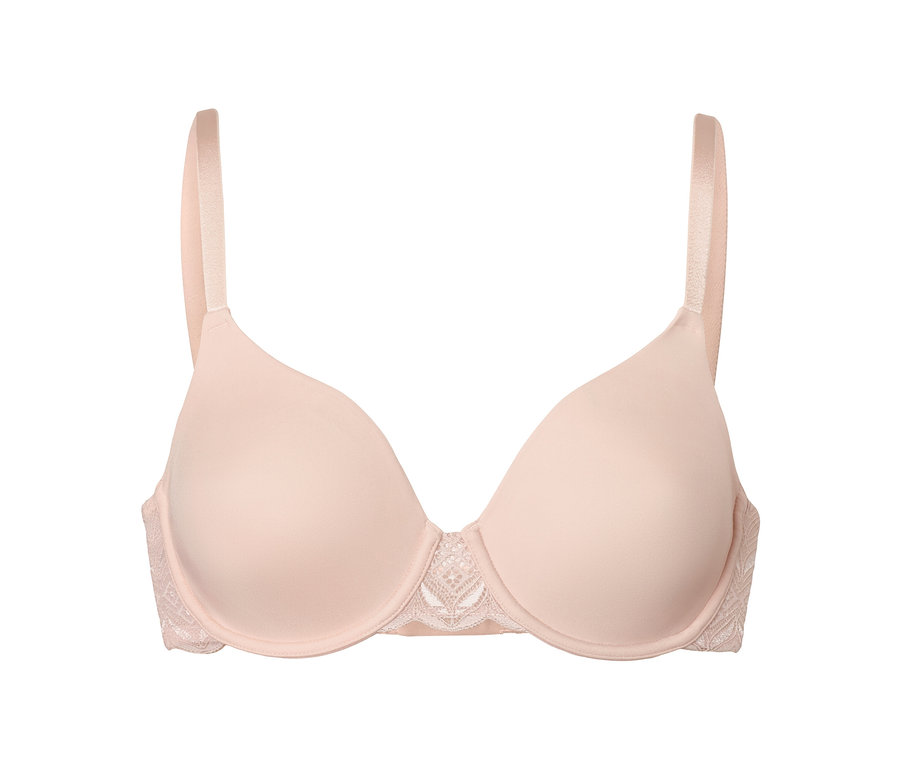 Un soutien-gorge à armatures rose.