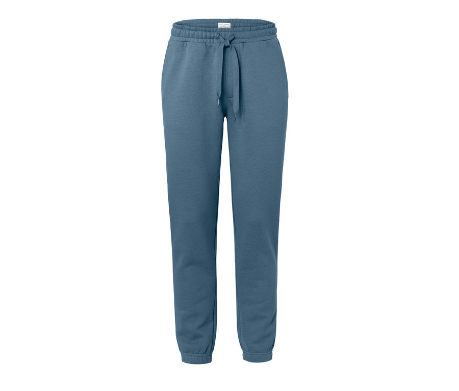 Pantalon de survêtement bleu avec cordon de serrage.