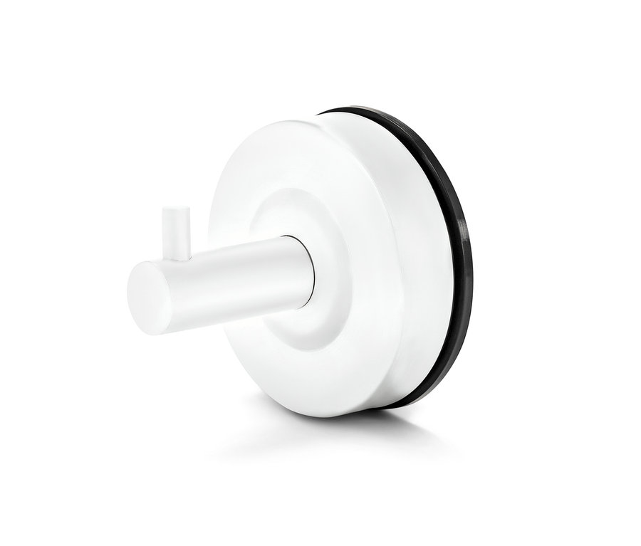 Crochet blanc avec ventouse.