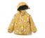 Veste de pluie thermique pour enfant, dalmatien - Jaune curry avec motif intégral de dalmatiens multicolores