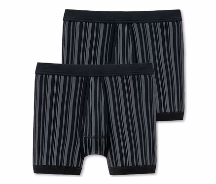 Deux shorts SCHIESSER en maille côtelée fine, noir.