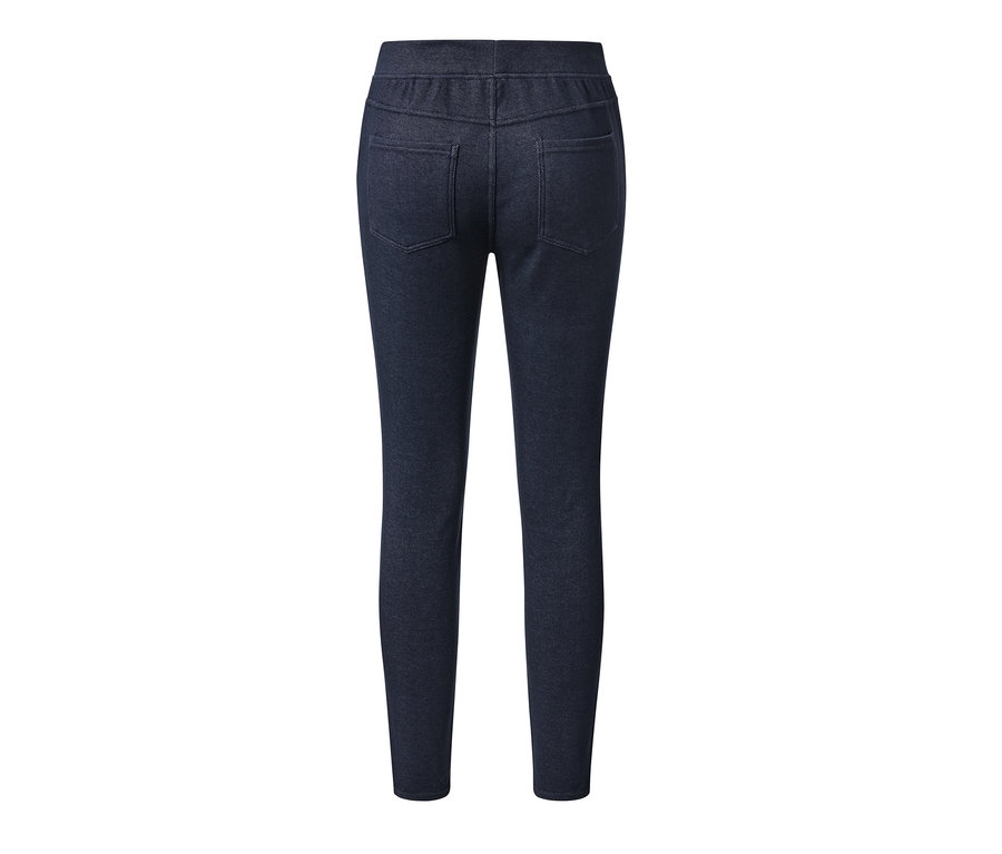 Vue arrière d'un legging doublé à l’aspect jean.