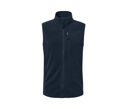 Veste sans manches en polaire bleu marine.