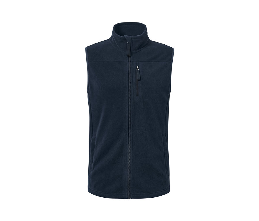 Veste sans manches en polaire bleu marine.