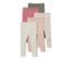 Cinq leggings pour enfant, motif intégral olive, rose et crème, avec imprimés de licornes et d'étoiles.