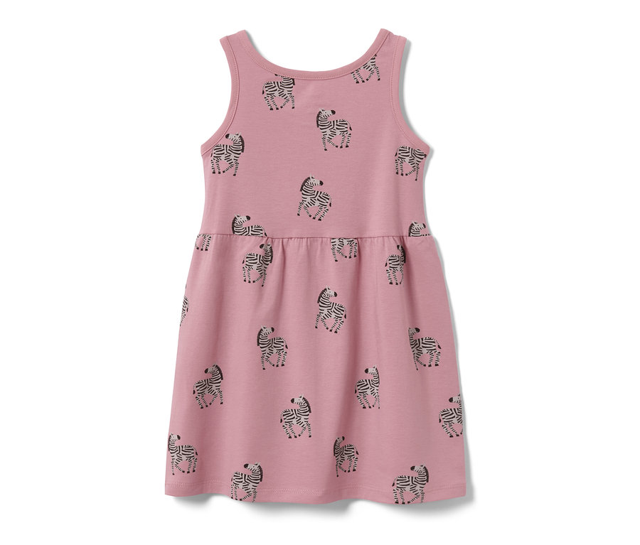 Robe en jersey rose pour enfant avec imprimé zèbre.