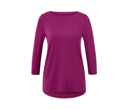 T-shirt technique rose vif à manches 3/4.