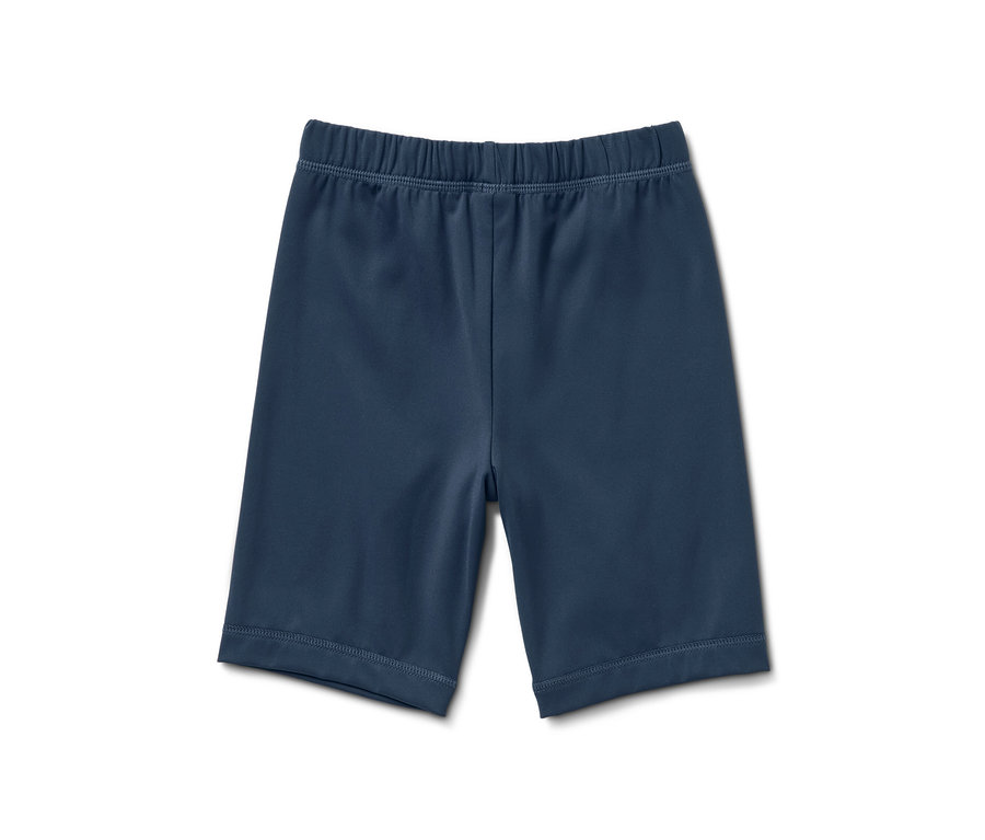 Maillot de bain de natation bleu marine pour enfant avec indice de protection UV 80.