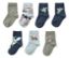 Sept paires de chaussettes pour enfant avec des motifs de chevalier.