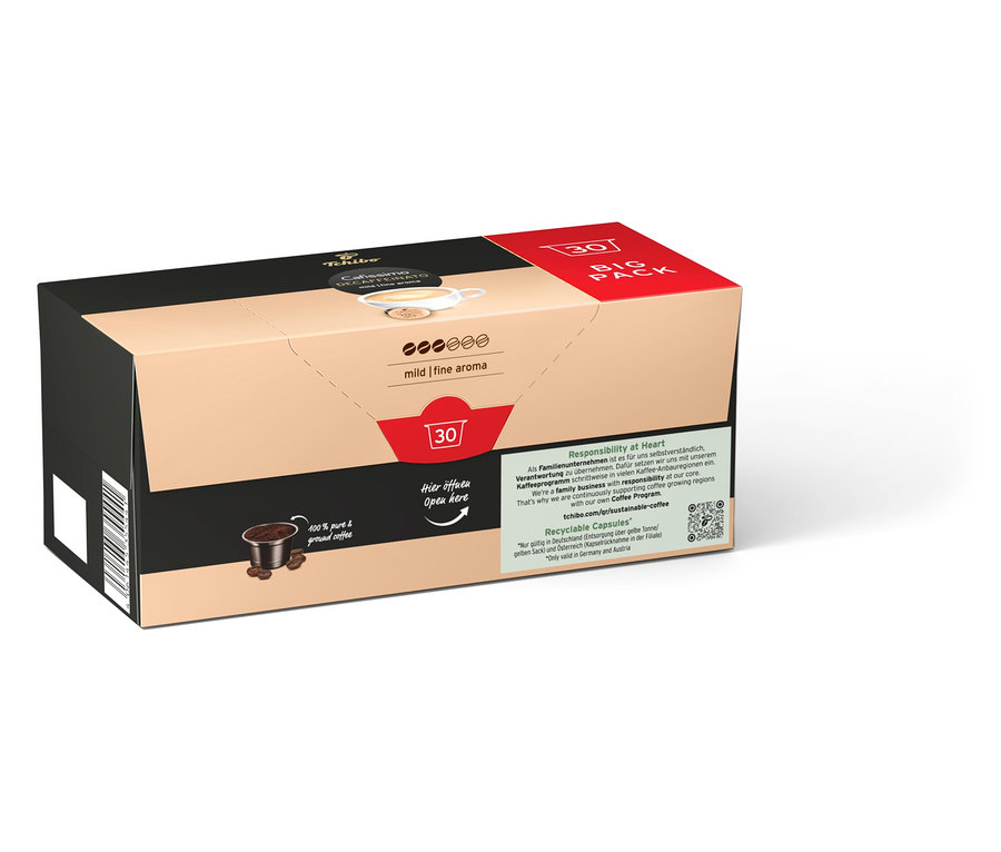 Paquet de Cafissimo Decaffeinato avec 30 capsules.