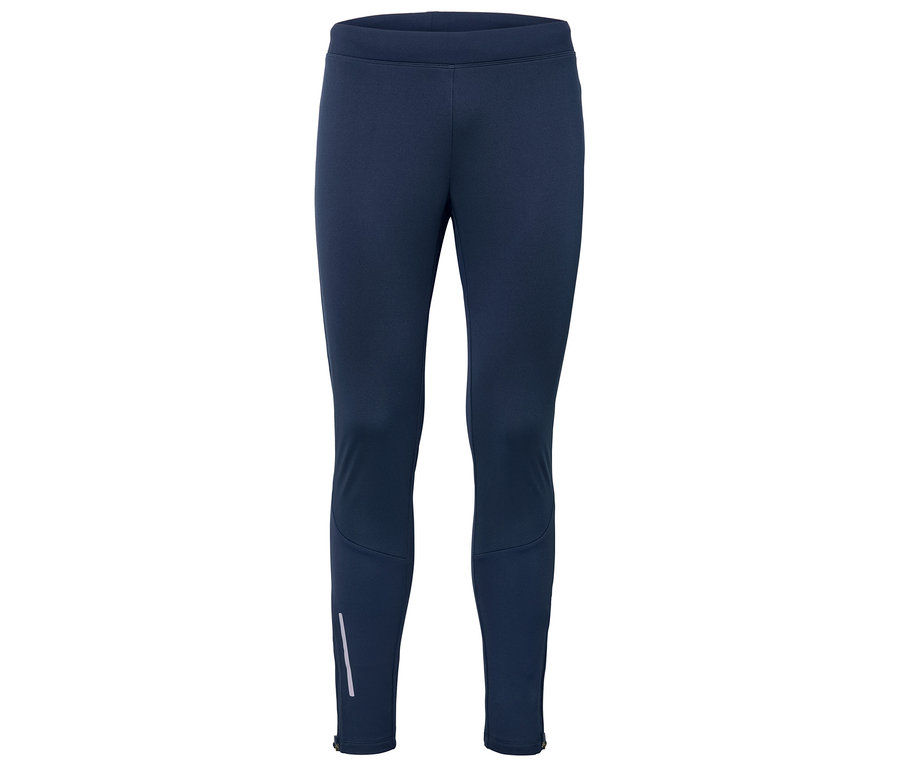 Legging de sport coupe-vent bleu marine.